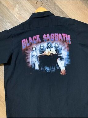 RARE VTG 2001 Black Sabbath Ozzy Rock N Roll Occupational Wear Button Up Shirt
